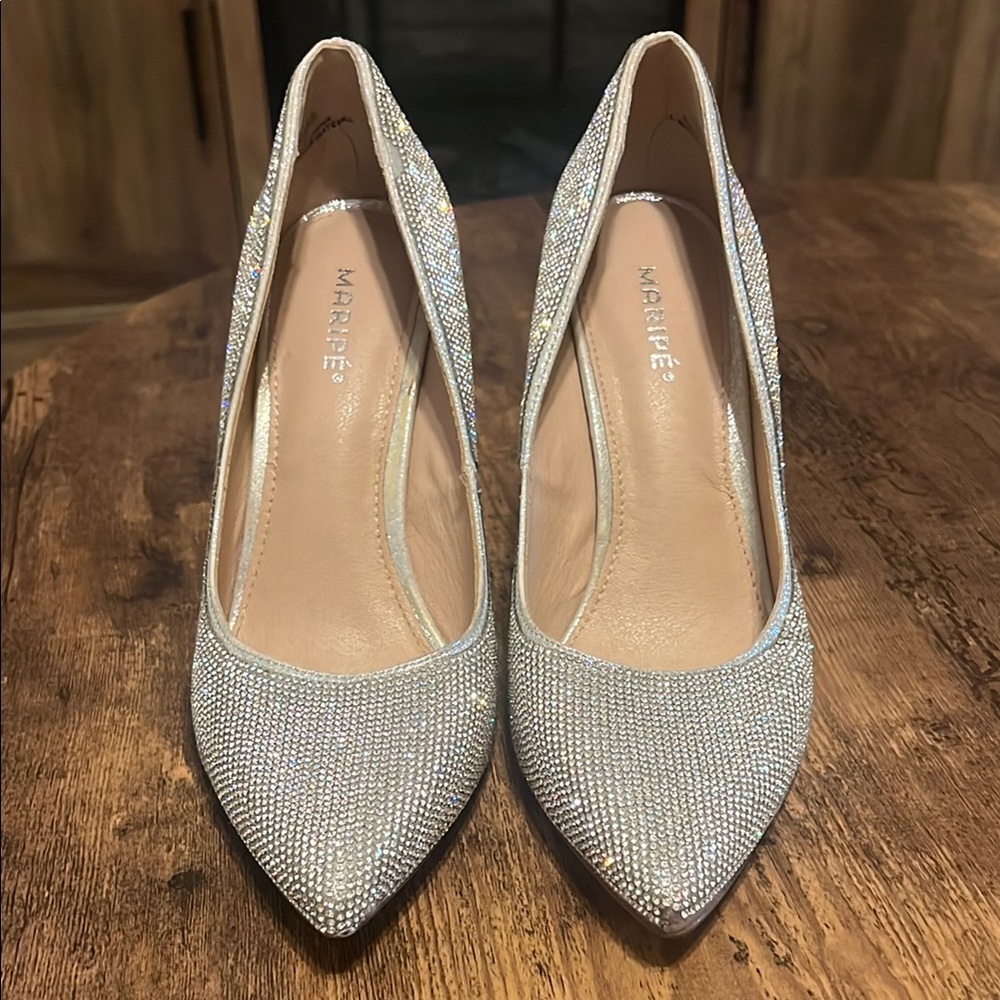 Silver Crystal Women's Heels